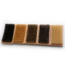 Customized Processing Man's Bristle Hair Brush Rectangle Arc Curved Beard Comb Solid Wood Hard 360 Wave Curve Brush